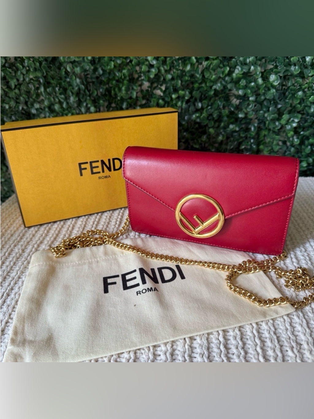 *Sale* Fendi Leather Red F Crossbody Bag/ Belt Bag